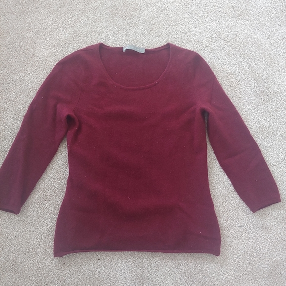 Burgundy Cashmere Sweater // Size XS - Picture 8 of 8